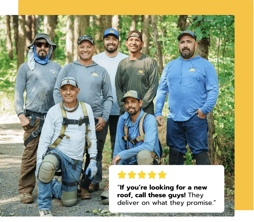 Sunnyside Roofing team gathered outdoors